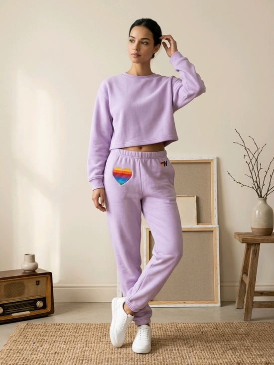 Aviator Nation Pants - Aviator Nation Rainbow Heart Joggers